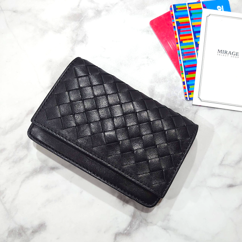 【BOTTEGA VENETA】 ボッテガ・ヴェネタ イントレチャート カードケース 名刺入れ.