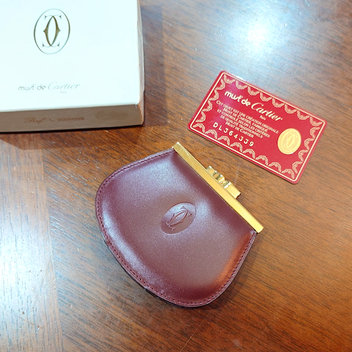 Cartier カルティエ マストライン がま口 コインケース ボルドー.