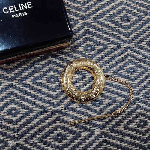 CELINE セリーヌ スカーフリング ピン付き ゴールド.