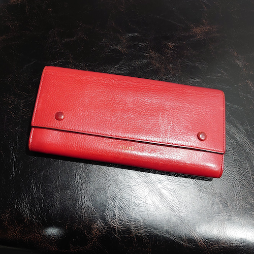 【SALE！！】CELINE セリーヌ ラージフラップ マルチファンクション レッド.