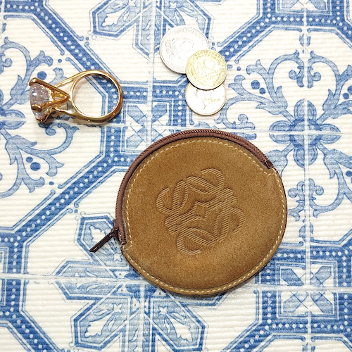 【LOEWE】 ロエベ コインケース アナグラム スエード.