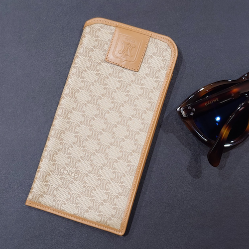 ヴィンテージ CELINE セリーヌ マカダム柄 ソフト メガネケース グラスケース PVC.