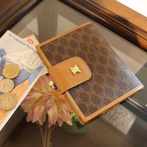 【CELINE】 セリーヌ がま口財布 マカダム柄.