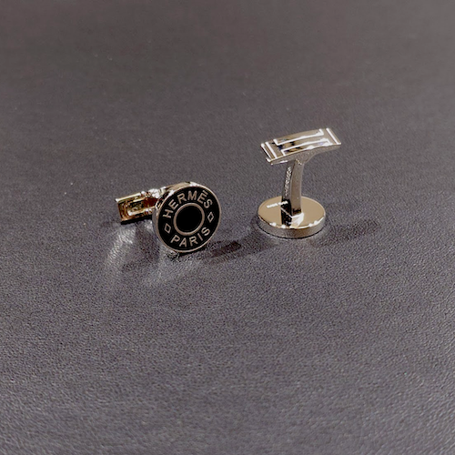 HERMES エルメス リコル 2 カフリンクス カフスボタン カフス 黒.