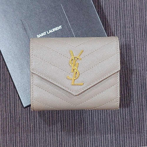 SAINT LAURENT サンローラン YSL カサンドラ 三つ折財布 コンパクトウォレット.