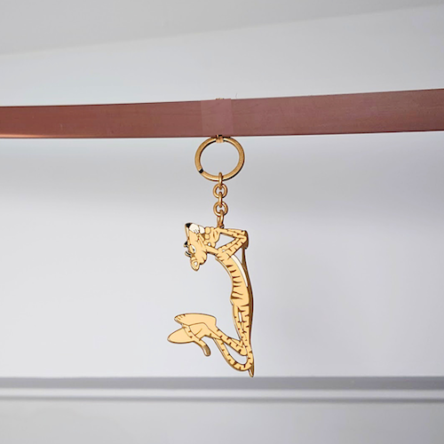 SAINT LAURENT サンローラン イエロー ピンクパンサー メタル キーリング.