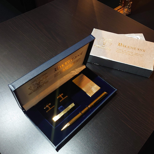 【VALENTIN】バレンタイン カフス ネクタイピン ガスライター ボールペン 4点セット.