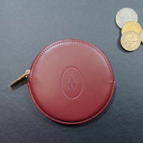 Cartier カルティエ マストライン コインケース 小銭入れ ラウンド 丸型 円型 ボルドー.