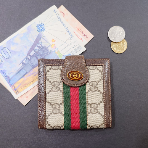 GUCCI グッチ シェリーライン 二つ折り財布 GG柄 インターロッキングG.