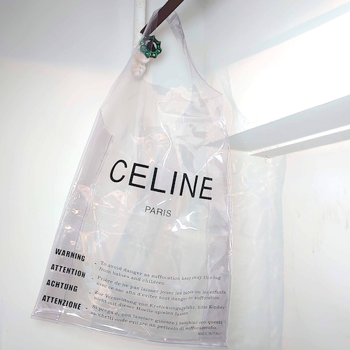 【SALE！CELINE】 セリーヌ セリーヌロゴ ビニールバッグ クリアバッグ トートバッグ.