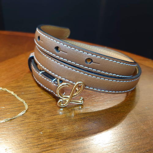 【LOEWE】 ロエベ Lバックル ベルト.