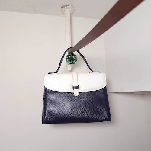 ヴィンテージ BOTTEGA VENETA ボッテガ ヴェネタ 2WAYバッグ ネイビー ホワイト.