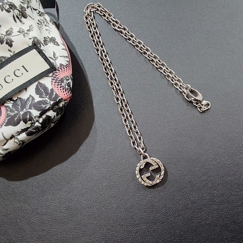 GUCCI グッチ インターロッキング G ペンダント ネックレス シルバー925.