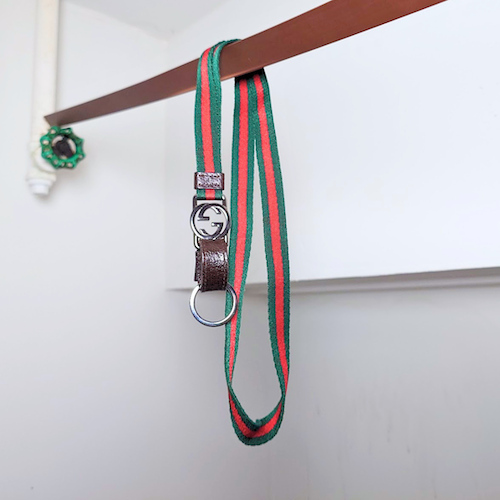 GUCCI グッチ ネックホルダー ダブルG シェリーライン ウェブライン キーリング.