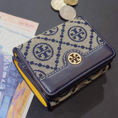TORY BURCH トリーバーチ Tモノグラム Wホック 三つ折り財布 コンパクトウォレット.