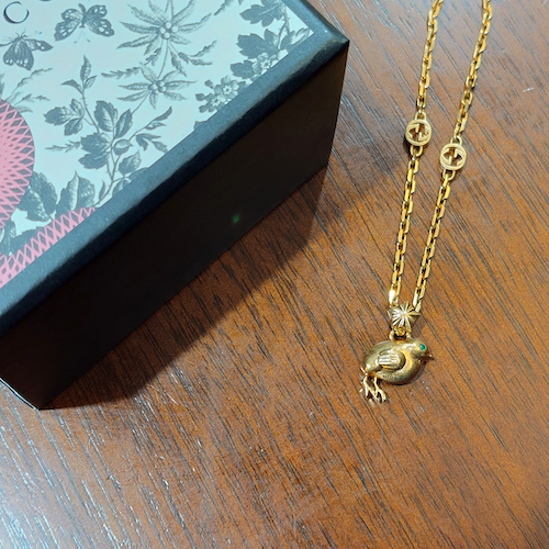 GUCCI グッチ ひよこ 鳥 バード ネックレス ペンダント インターロッキングG.