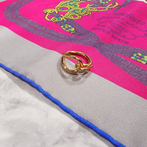 HERMES エルメス  ジャンボ スカーフリング ゴールド.