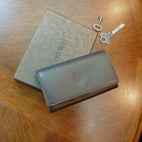 LOEWE ロエベ アナグラム レザー 6連キーケース ブラウン.
