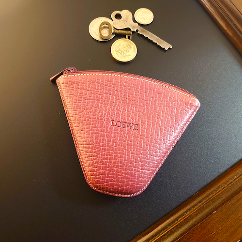 【LOEWE】 ロエベ 三角 トライアングル コインケース レザー ヴィンテージ.