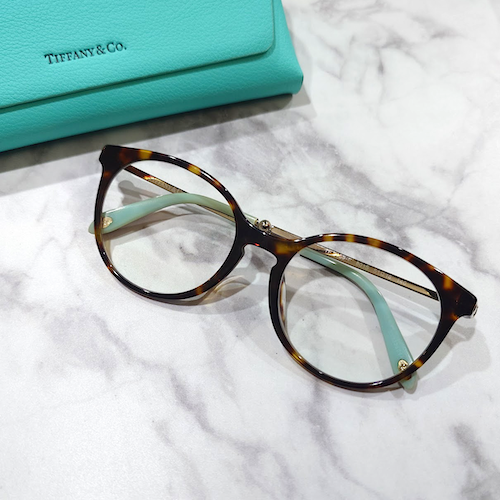 TIFFANY&Co. ティファニー アイウェア メガネ べっ甲柄 ブラウン系 度なし ボストン型.