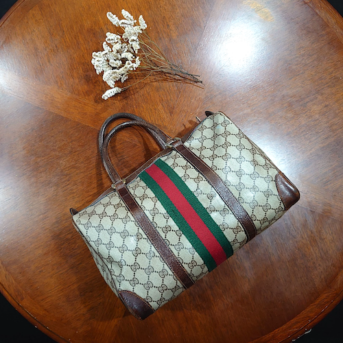 【GUCCI】 オールドグッチ シェリーライン ミニボストンバッグ.