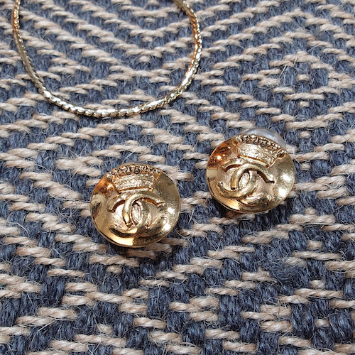 CHANEL シャネル オールドシャネル  ヴィンテージ イヤリング クラウン ゴールド.