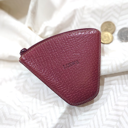 LOEWE ロエベ 三角コインケース トライアングル ボルドー ヴィンテージ.