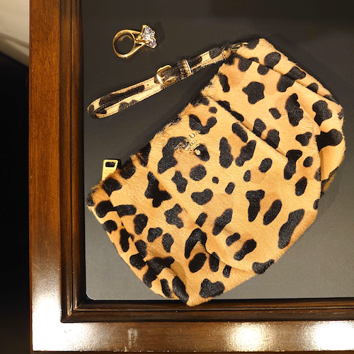 【PRADA】プラダ ハラコ ポーチ 1N1422 レオパード柄 ヒョウ柄.