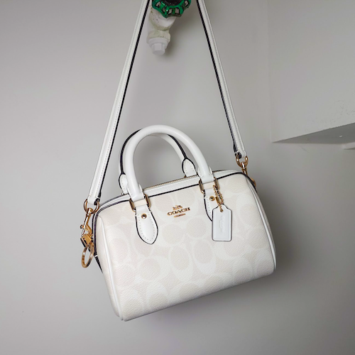 COACH コーチ ミニ ローアン クロスボディ シグネチャー キャンバス ミニボストン.