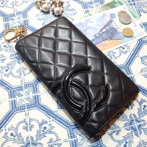 【CHANEL】 シャネル カンボンライン ココマーク ロングウォレット