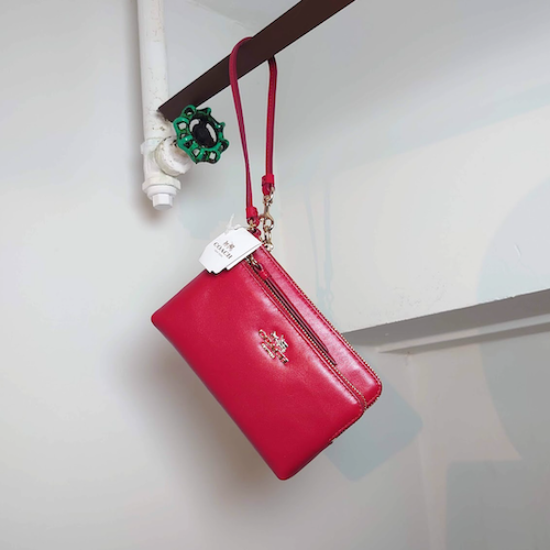 【COACH】 コーチ リストレットポーチ 未使用品 紙タグ付 レッド.