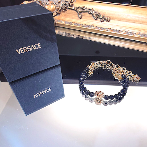 VERSACE ヴェルサーチェ メドゥーサ ブレスレット ブラック ゴールド.