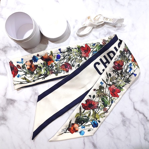 Christian Dior クリスチャンディオール ミッツァ スカーフ フラワー 花柄.