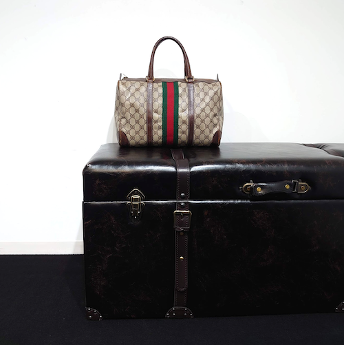 【GUCCI】 グッチ オールドグッチ シェリーライン ボストンバッグ.