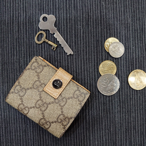【GUCCI】 グッチ  GG柄  ホック式コインケース.