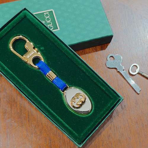 オールドグッチ GUCCI インターロッキングG キーホルダー キーリング メタル チャーム.
