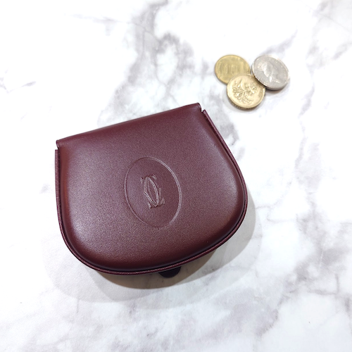 Cartier カルティエ マストライン コインケース 小銭入れ レザー ボルドー 馬蹄型.