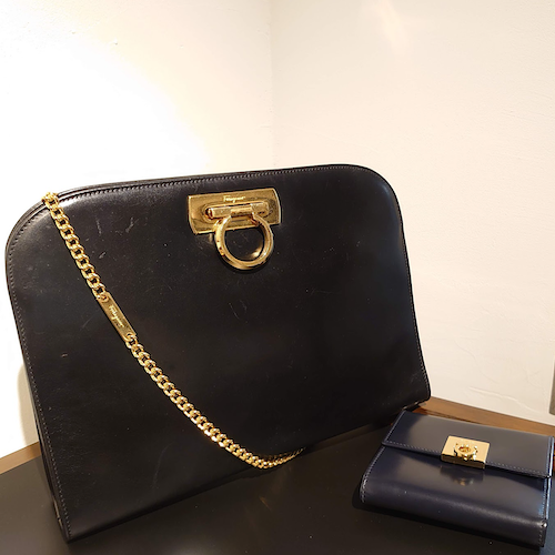 【Salvatore Ferragamo 】 フェラガモ ガンチーニ 2WAYバッグ.