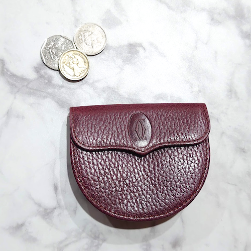 【Cartier】 カルティエ マストライン コインケース ボルドー.