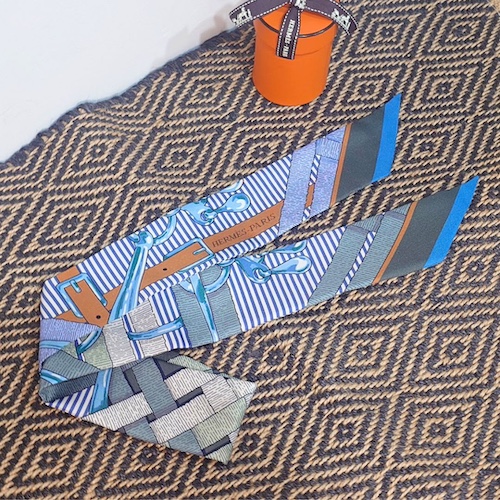 HERMES エルメス シルク ツイリー スカーフ 馬銜.