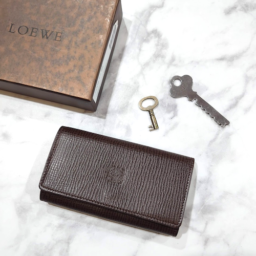 LOEWE ロエベ アナグラム 6連キーケース ブラウン.