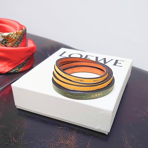 LOEWE ロエベ ダブル バングル セット グリーン イエロー.