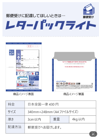 レターパックライト送料を値上げしました。
