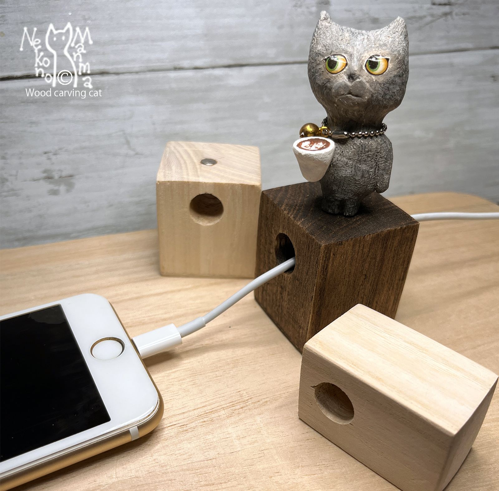 日々好日　スマホ充電ケーブルを使いやすくするためのキューブ試作　
