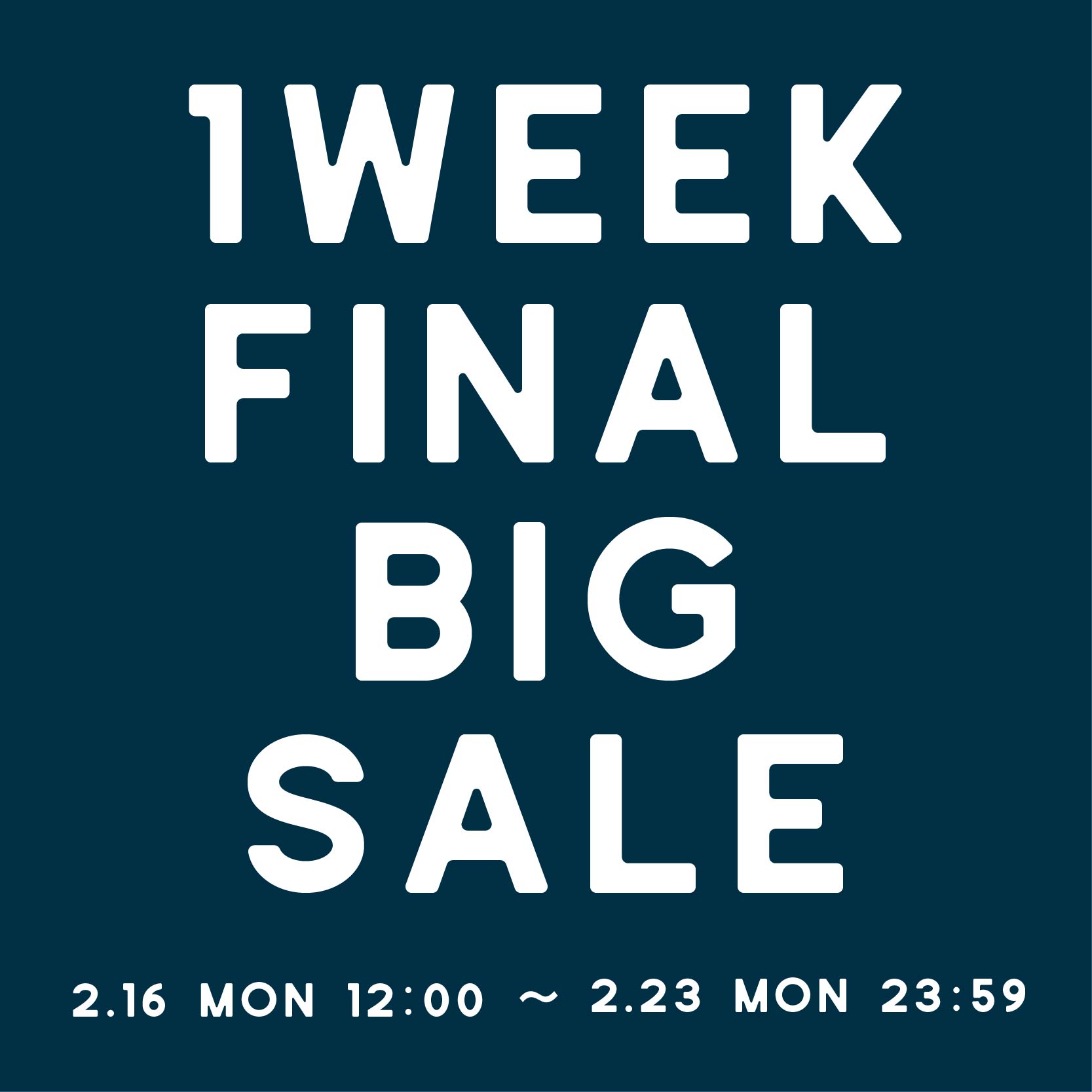 1WEEK FINAL BIG SALE!!