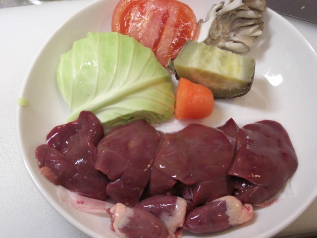 レバーお野菜ときどきキノコ