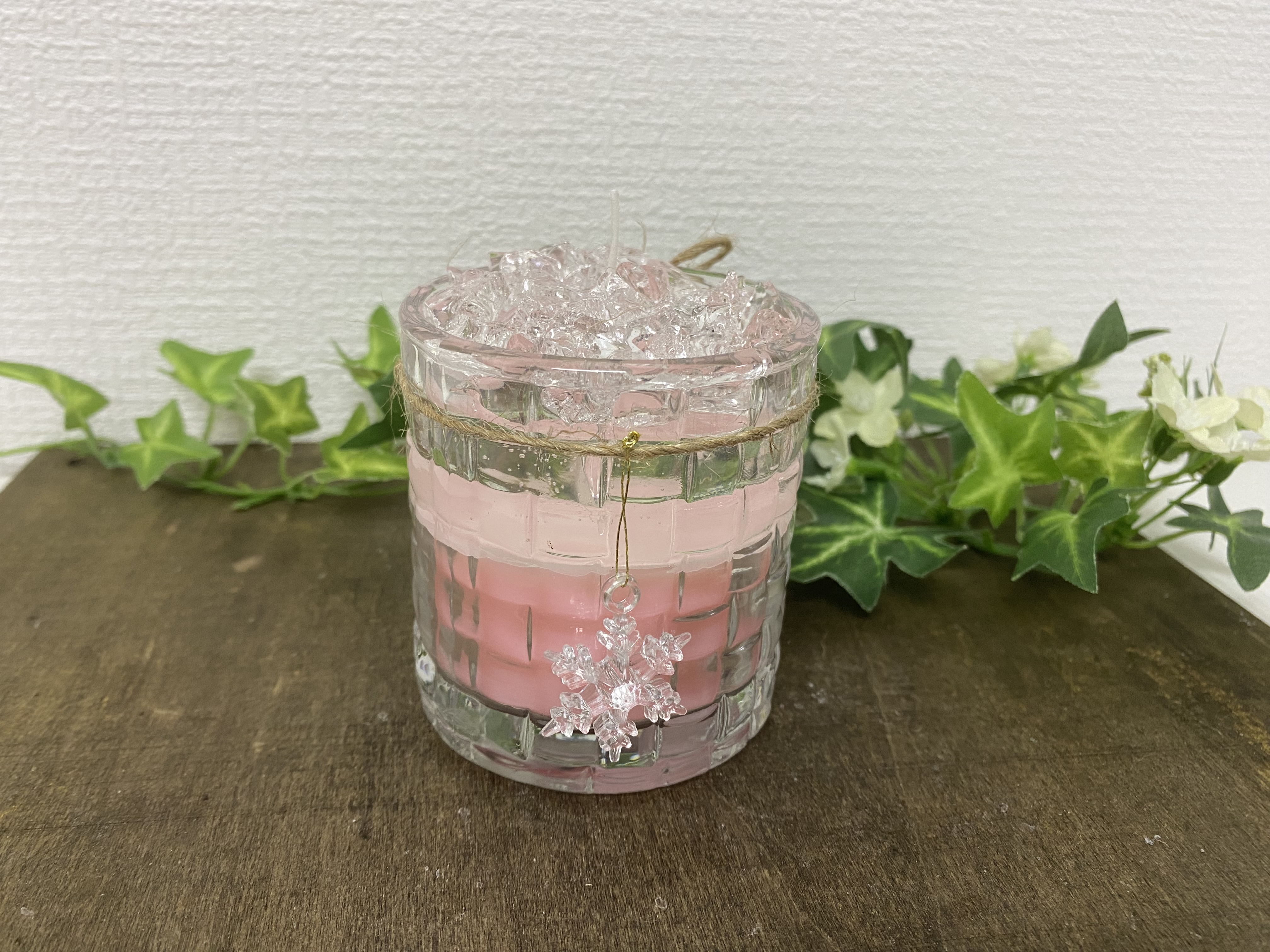 クリスタルキャンドル雪の結晶〜ローズの香り