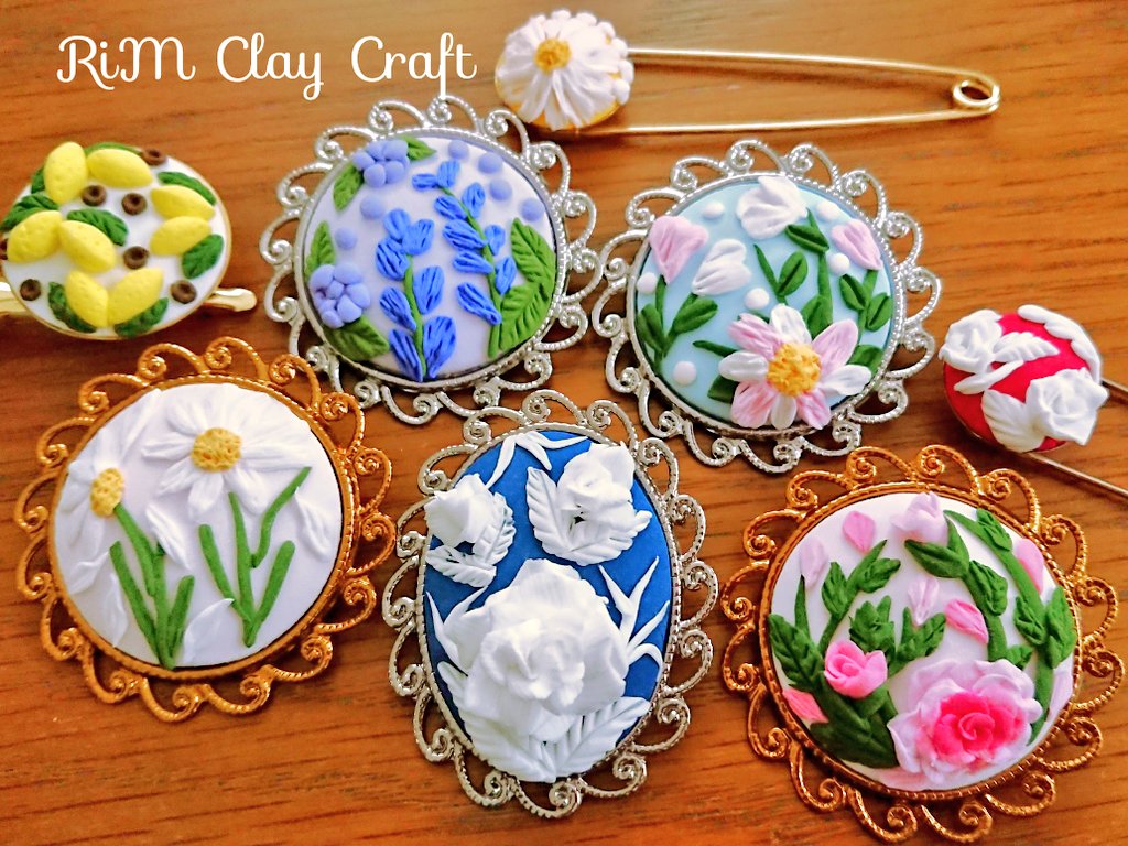 粘土新作ミニチュアブローチ💕