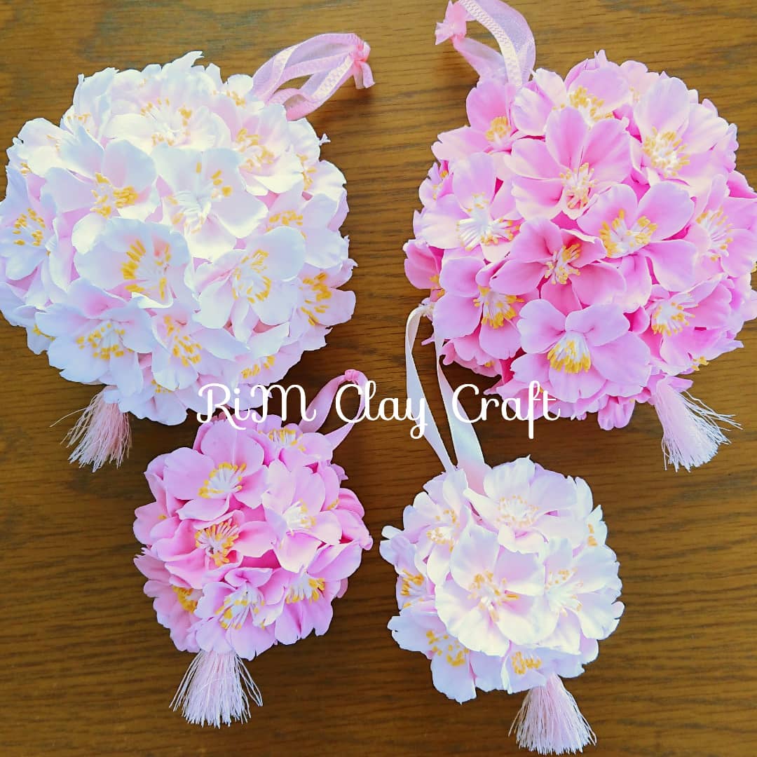ひな祭り展の桜まり完成🌸