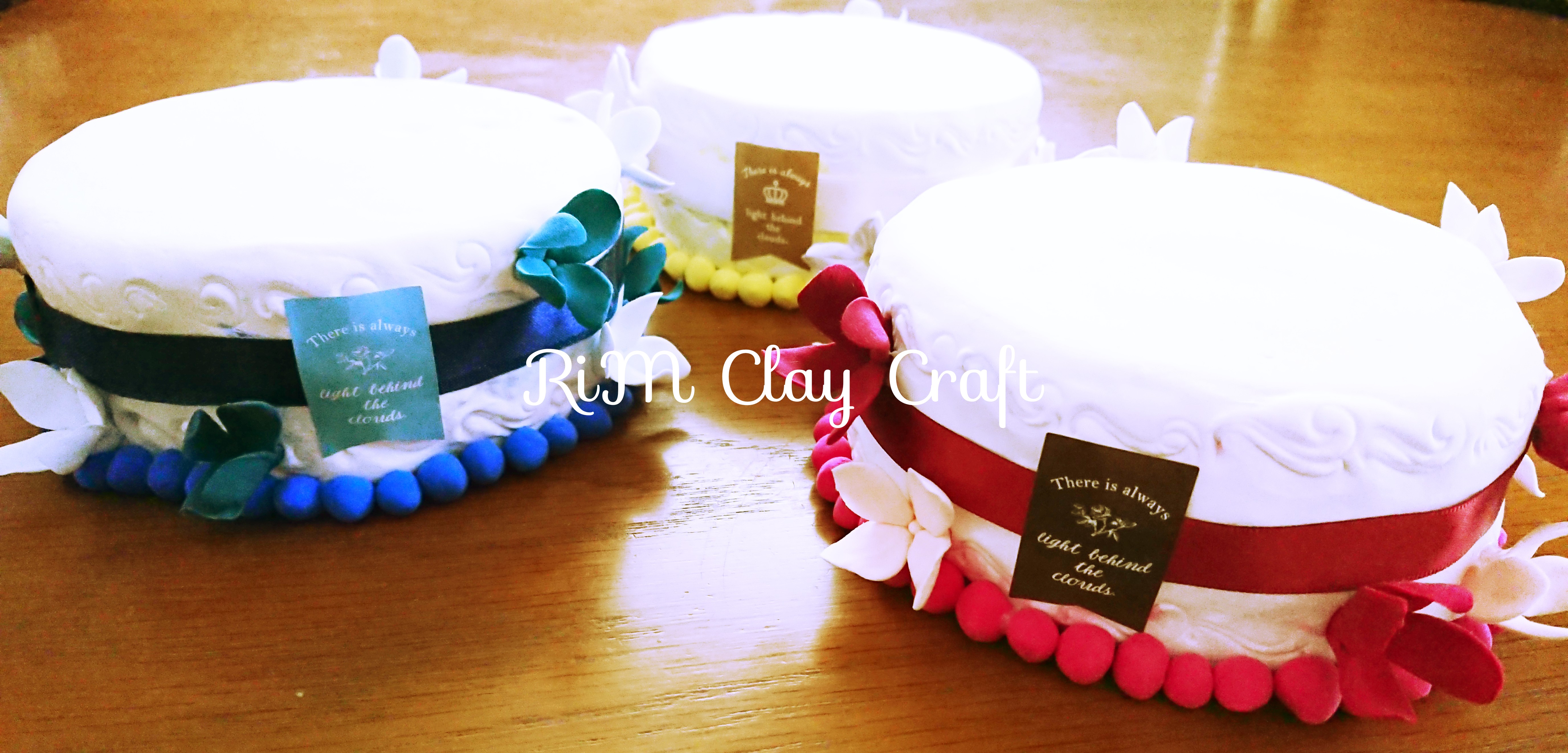 粘土のフラワーケーキ完成💕